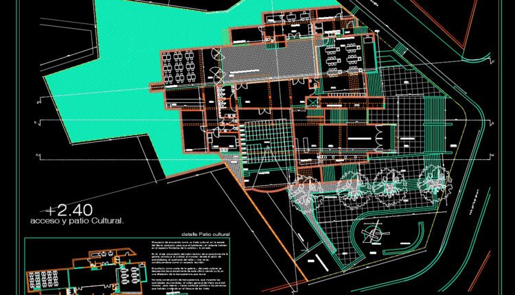 30.Galería corredor-ventana y Patio Cultural AutoCAD File Download (1)