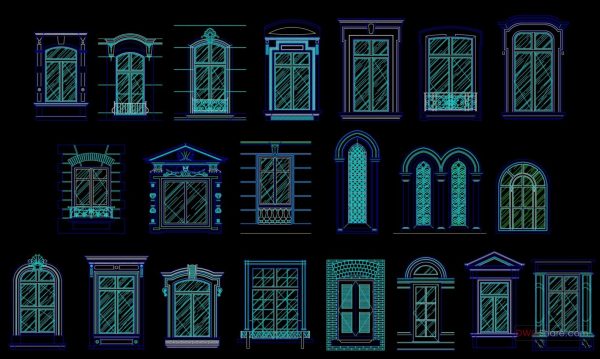 318. Autocad wood – glass doors free download