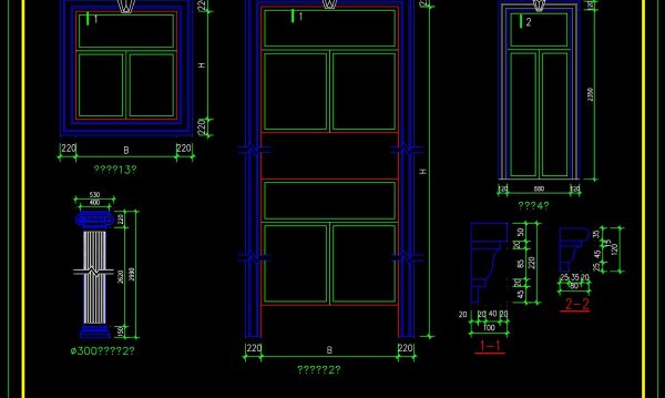 322. Autocad wood – glass doors free download