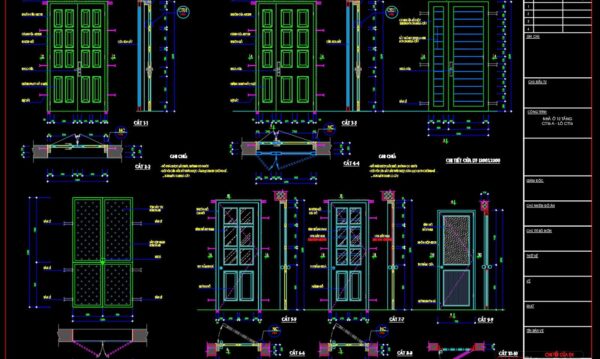 324.Free cad blocks Detail doors windows DWG download