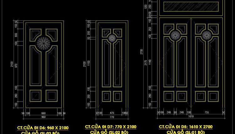 326.Free cad blocks Detail doors DWG download