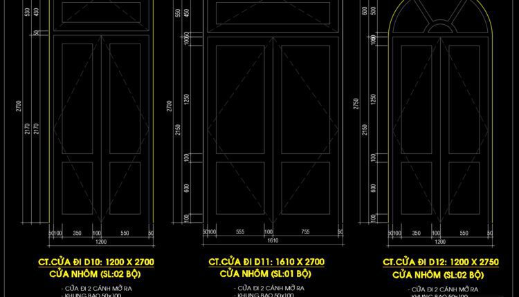 326.Free cad blocks Detail doors DWG download