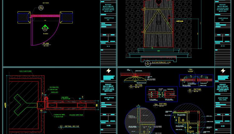 328.Free cad blocks Detail doors windows DWG download