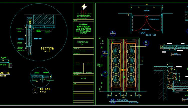 329.Free cad blocks Detail doors windows DWG download
