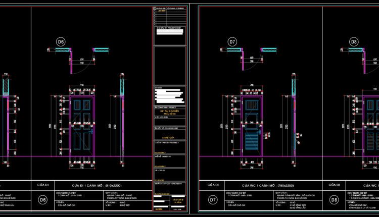330.Free cad blocks Detail doors DWG download