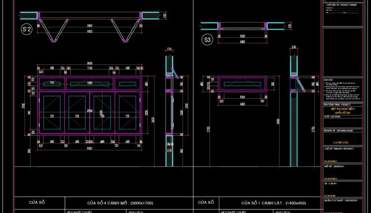 331.Free cad blocks Detail windows DWG download