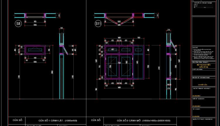 331.Free cad blocks Detail windows DWG download