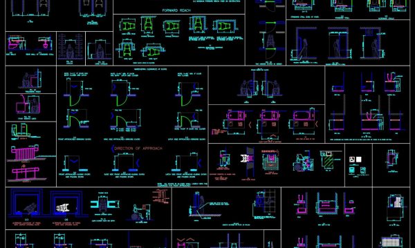 44.Design standards for disabled people free AutoCAD drawings