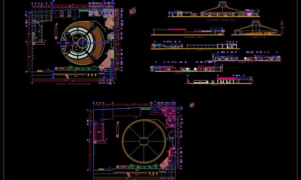 49.Circus Layout Plan and Elevations Details CAD
