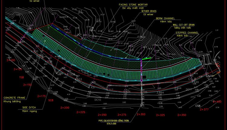 55.Cad File of Slope General Plan Layout For Free Download