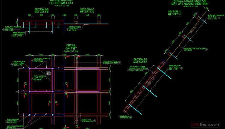 56.Slope Protection Sections Details Autocad File DWG