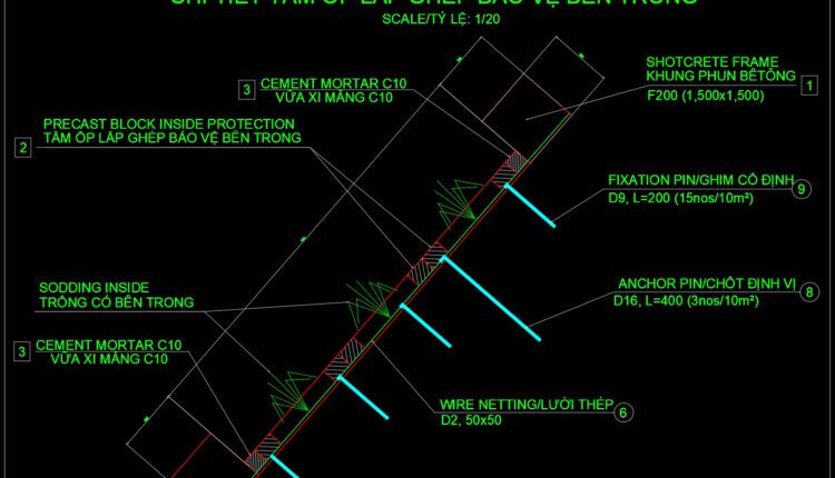 56.Slope Protection Sections Details Autocad File DWG