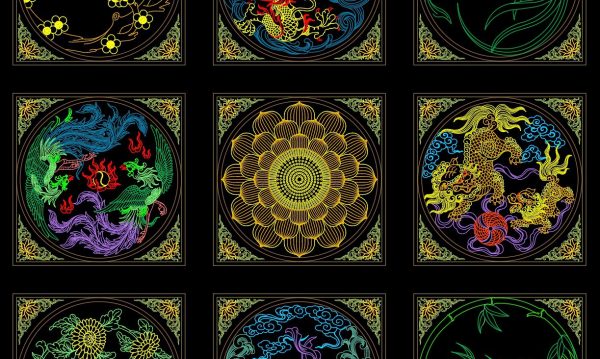 58.Asian Traditional Pattern AutoCAD Blocks Free Download
