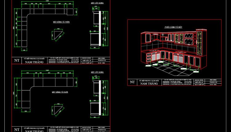 58.Traditional kitchen cupboard, kitchen cabinets autocad drawing