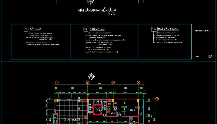 6 Levels House 8x17m AutoCAD File Free Download
