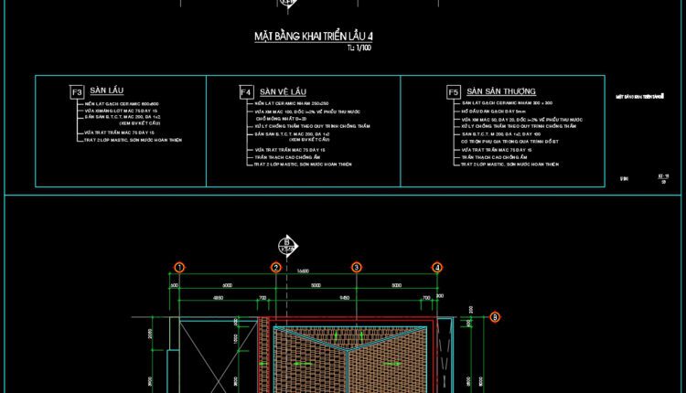 6 Levels House 8x17m AutoCAD File Free Download