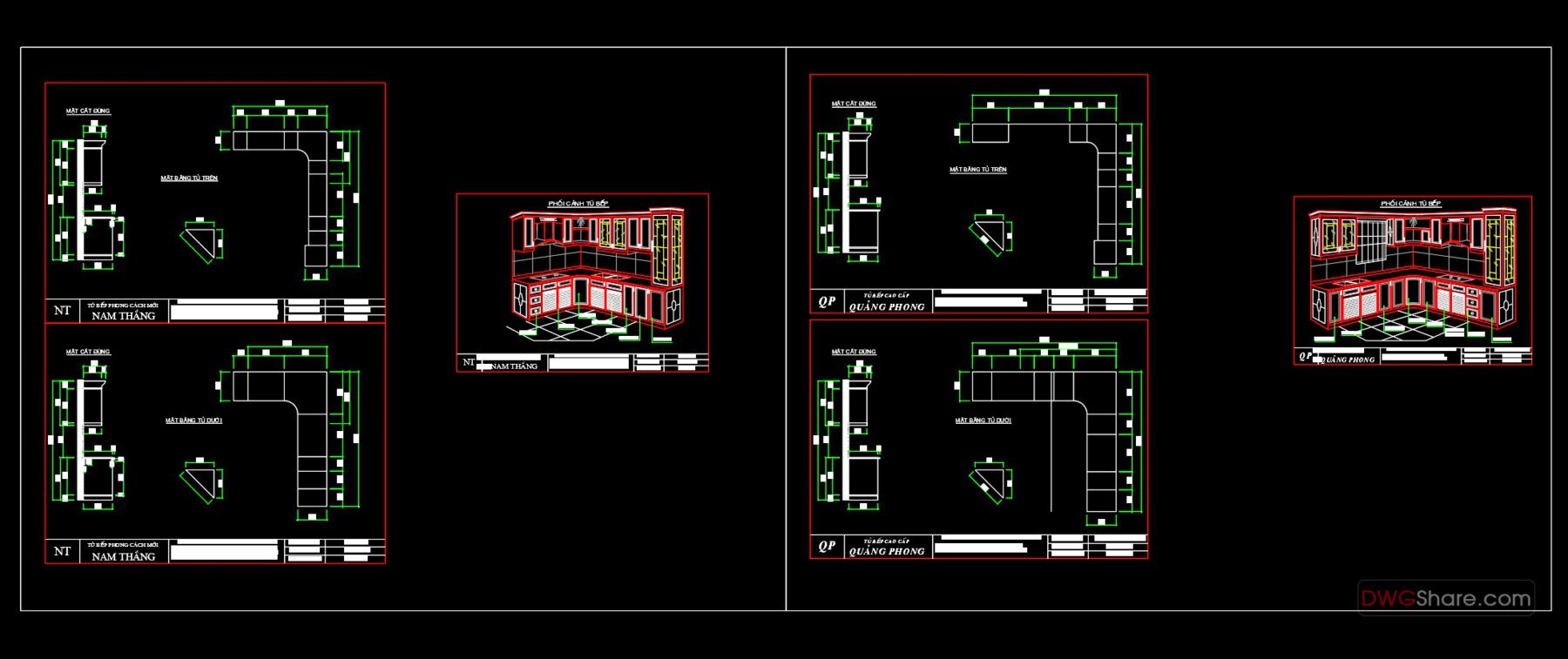 61.Traditional kitchen cupboard, kitchen autocad drawing