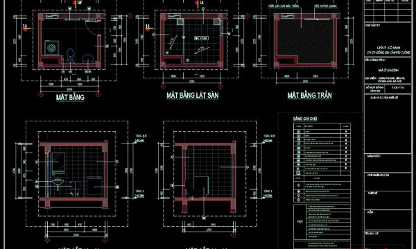 61.WC Layout Plan and elevations details AutoCAD drawing download