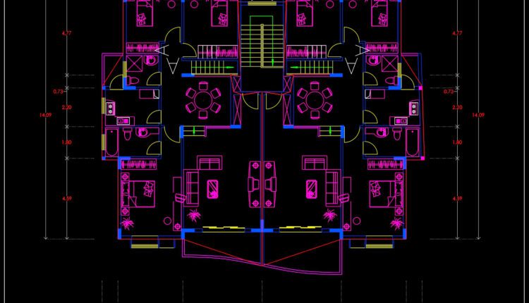 76.Apartment Plans AutoCAD File Free Download