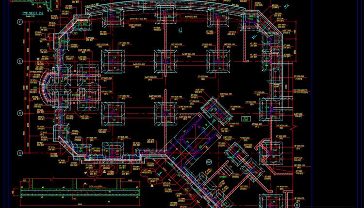 82.Detail of Raft Foundation Free DWG