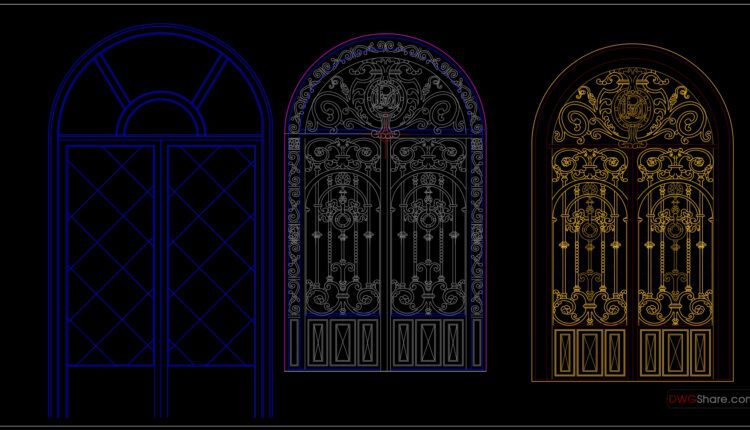 92.Gate and Fence design AutoCAD blocks free download
