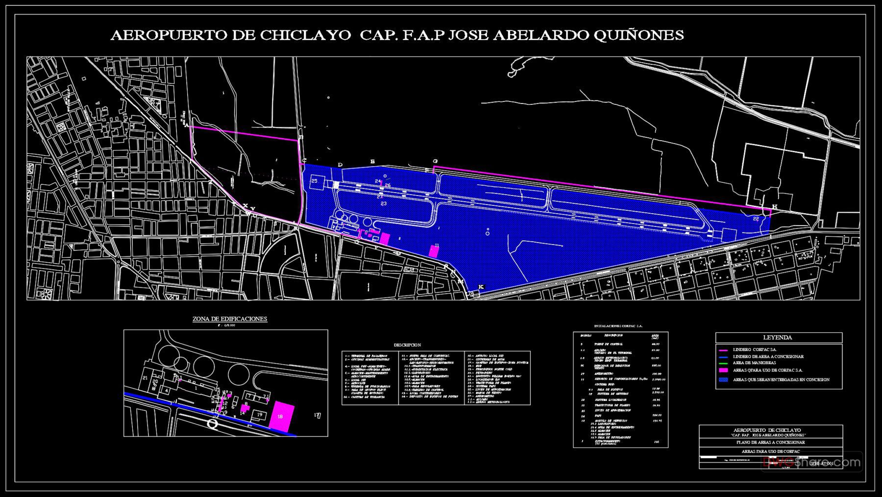 Chiclayo Airport Layout Plan Autocad Drawing DWG