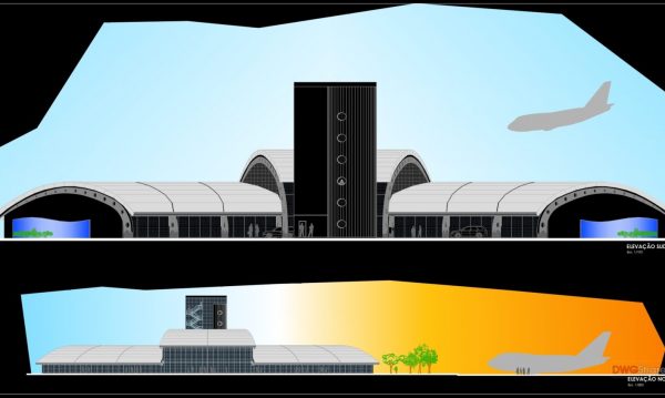 Design for small municipal airport Autocad DWG File