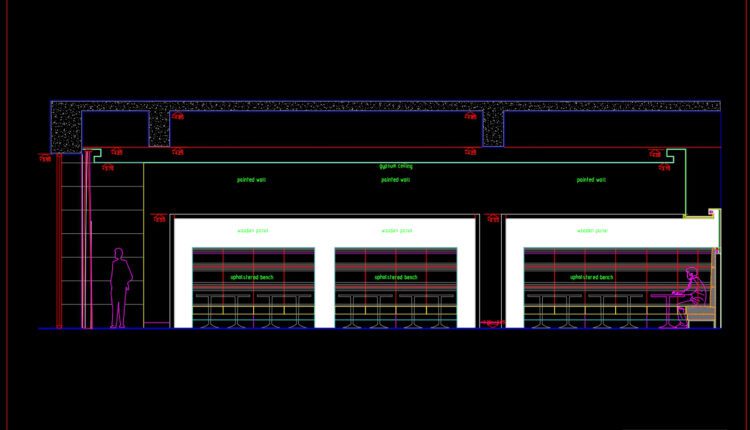 Hotel Entrance Floor Dining Room Layout AutoCAD File DWG