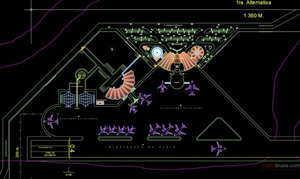 Huncavelica Airport Layout Plan AutoCAD File