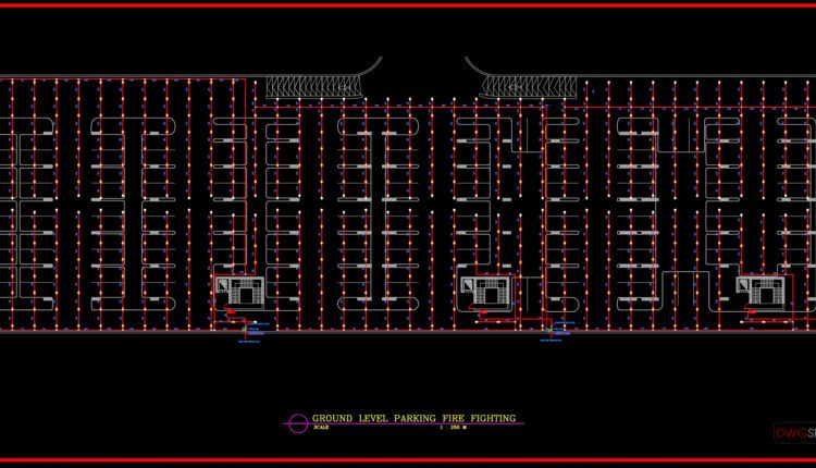 Parking Fire Fighting Layout Plan AutoCAD File Free Download