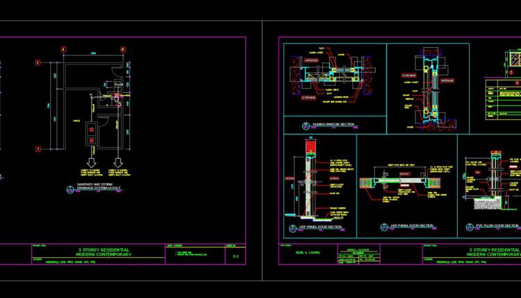 Residential Modern Contemporary Building Reinforcement Details AutoCAD File DWG
