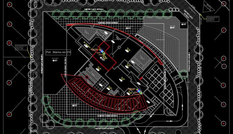 Residential Tower HVAC Site Plan AutoCAD File DWG