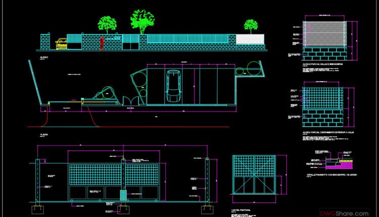 Sliding Door Cars Access Details AutoCAD File DWG