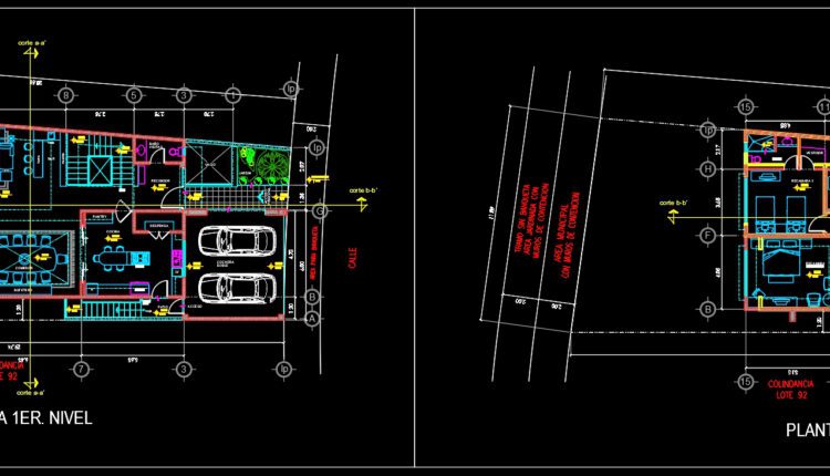 Three Levels House 20X11m AutoCAD File Free Download
