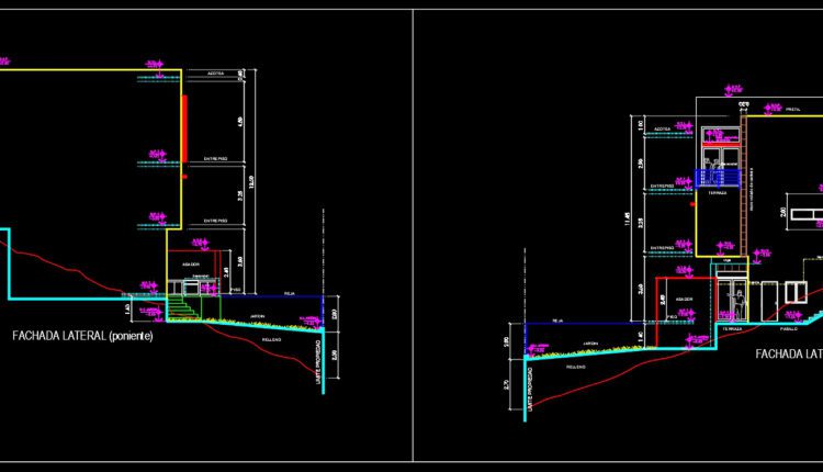 Three Levels House 20X11m AutoCAD File Free Download