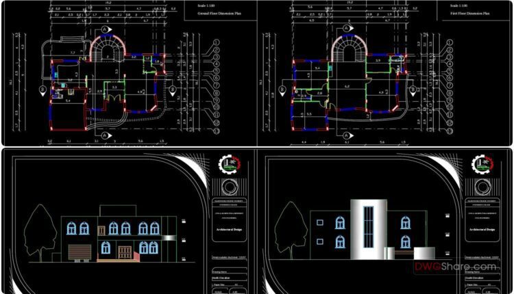 Villa Design Project AutoCAD File Free Download