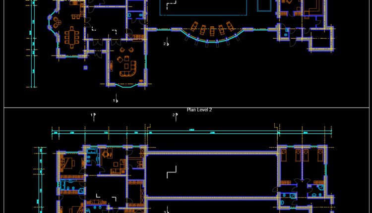 Villa With Swimming Pool AutoCAD File Free Download