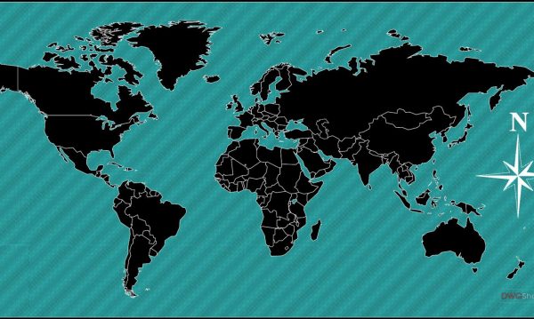 World 2D Map AutoCAD File Download