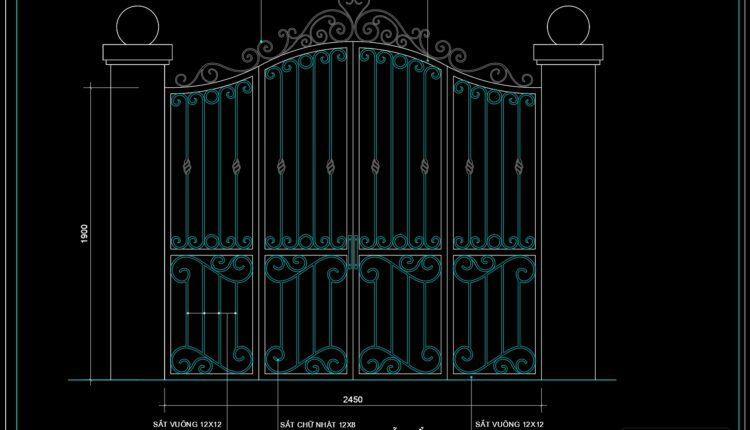 103.Gate design AutoCAD blocks free download
