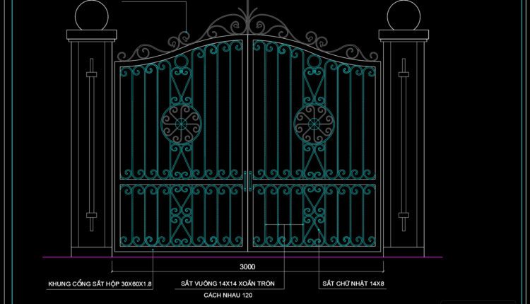 103.Gate design AutoCAD blocks free download