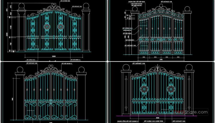 103.Gate design AutoCAD blocks free download (5)