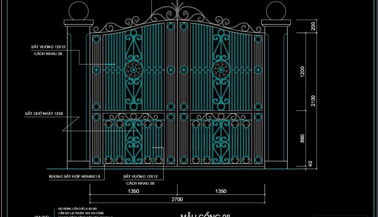 104.Gate design AutoCAD blocks free download