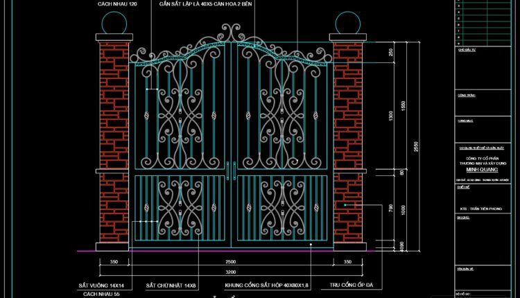 105.Gate design AutoCAD blocks free download