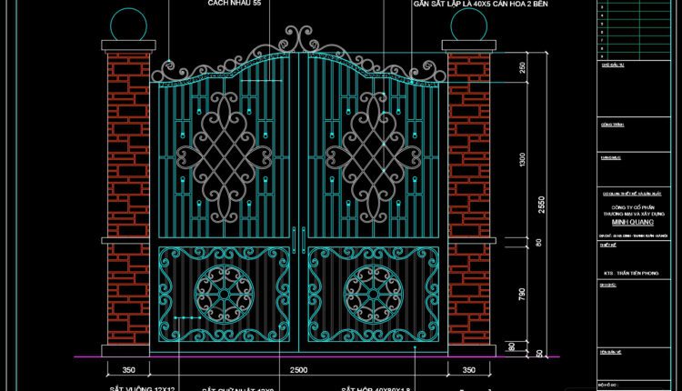 105.Gate design AutoCAD blocks free download