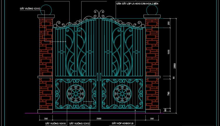 105.Gate design AutoCAD blocks free download