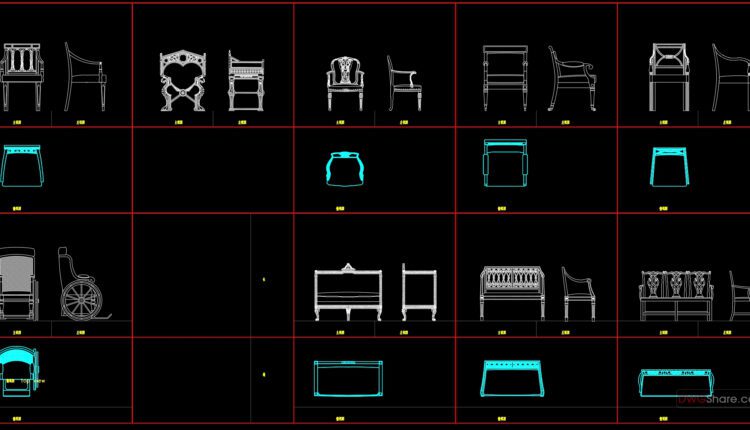 124.Furniture Cad Blocks free download