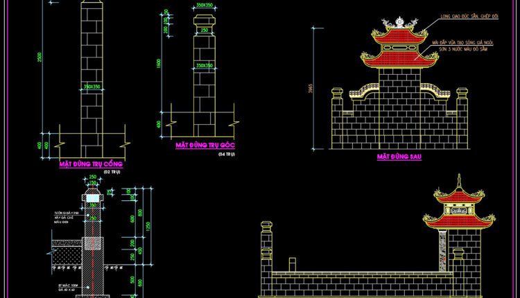 17.A tomb with Vietnamese characteristics AutoCAD File Free Download
