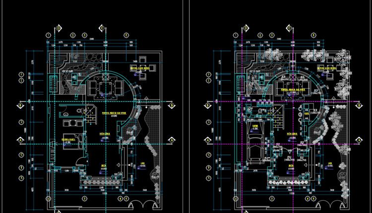 3 Levels Villa 9x16m AutoCAD File Free Download