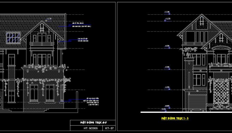 3 Levels Villa 9x16m AutoCAD File Free Download