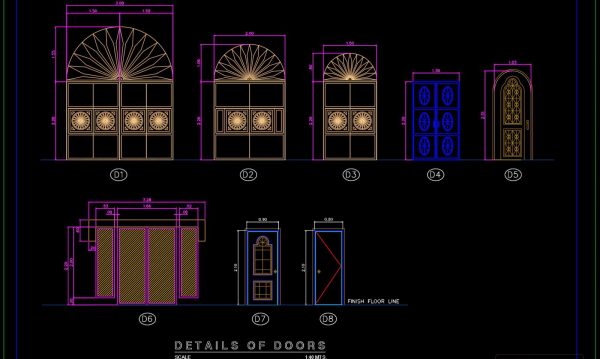 333.CAD blocks doors dwg 2d free download